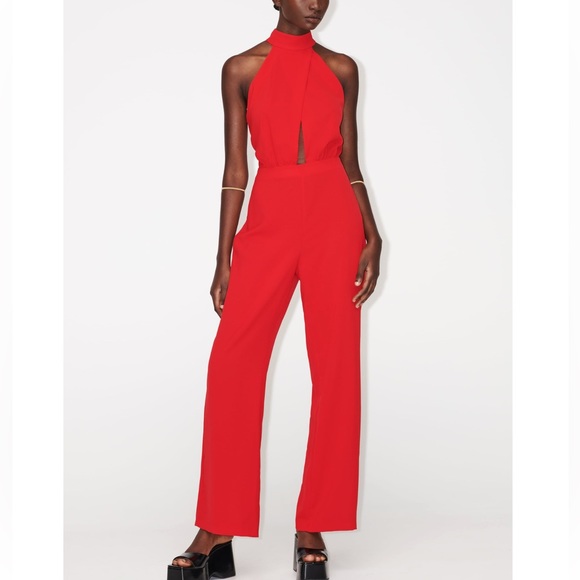 Zara LONG HALTER JUMPSUIT - Picture 1 of 8